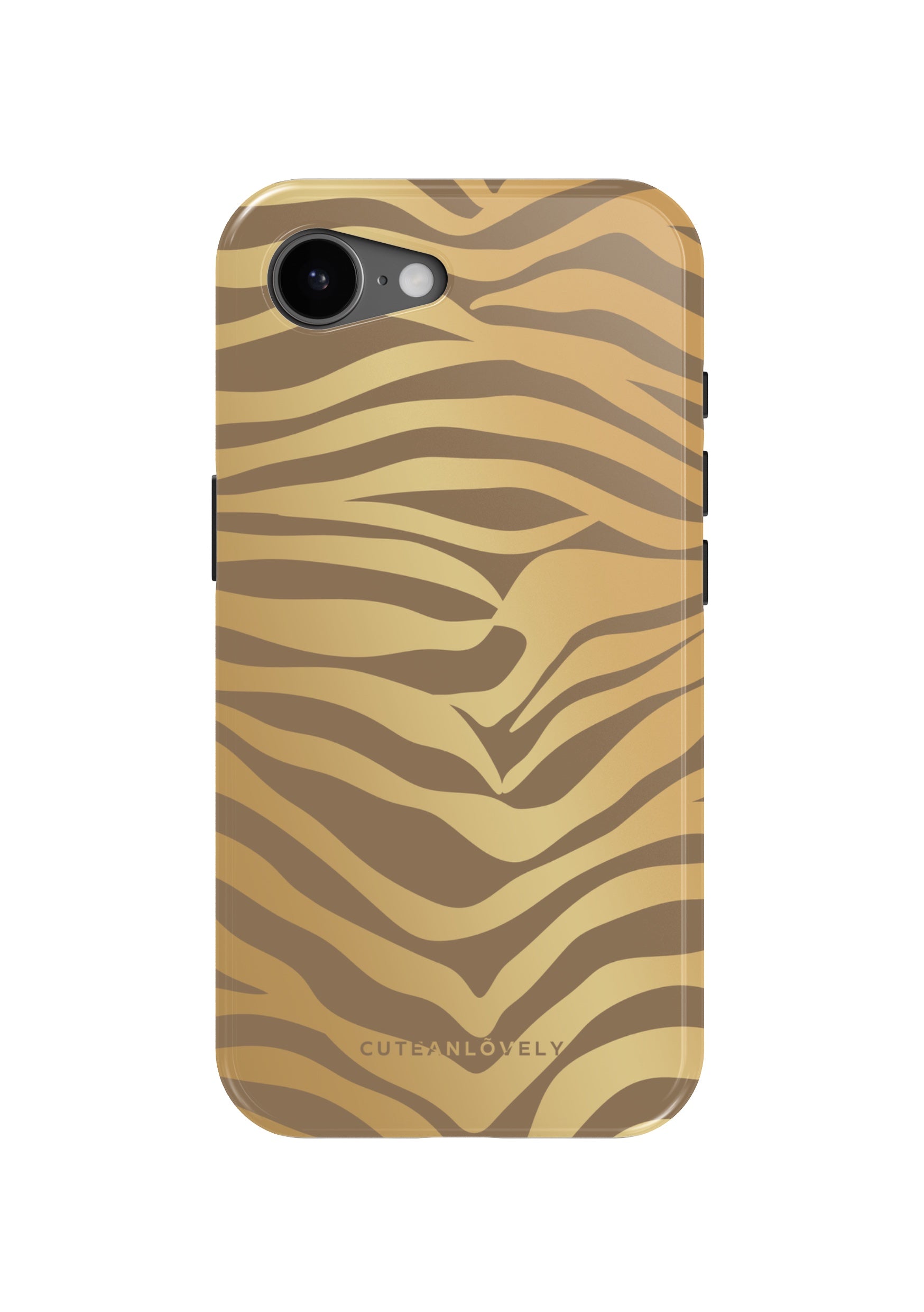 CUTEANLOVELY Golden Zebra Print MagSafe iPhone 17e Case MagSafe Compatible