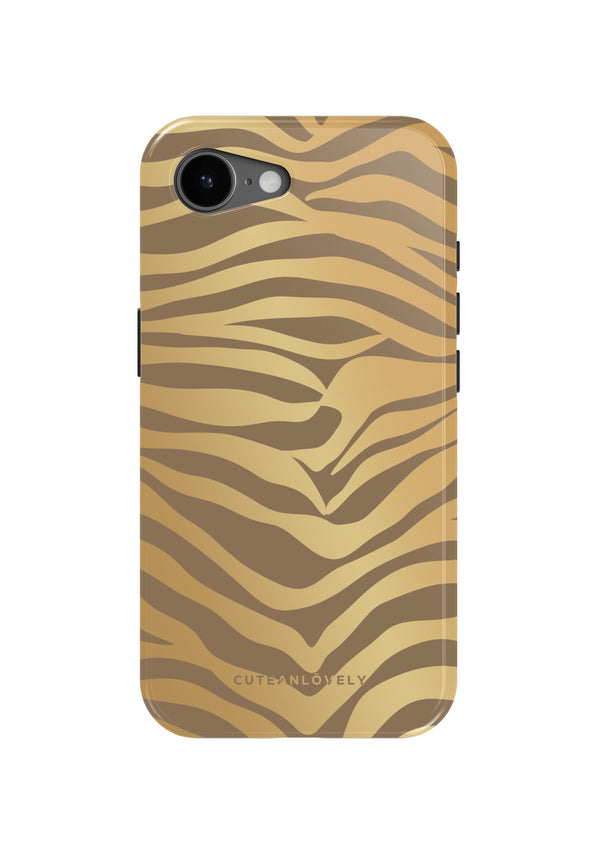 CUTEANLOVELY Golden Zebra Print MagSafe iPhone 17e Case MagSafe Compatible