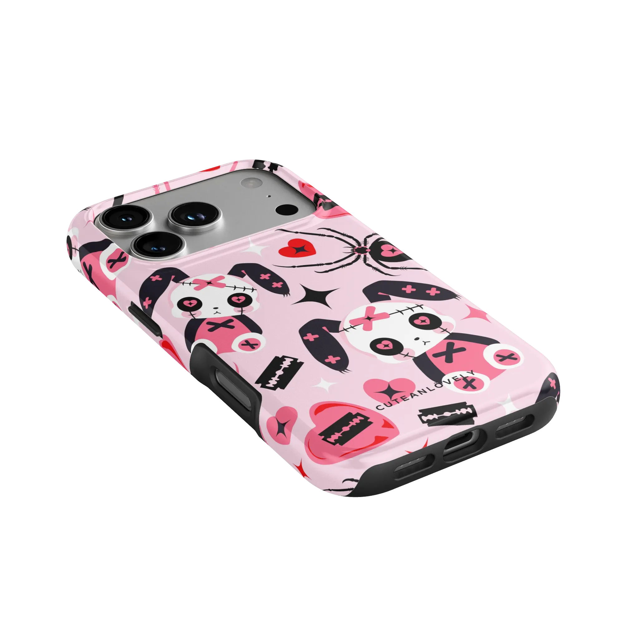 CUTEANLOVELY Gothic Love MagSafe iPhone Case - iPhone 17 Pro - Angled Back View
