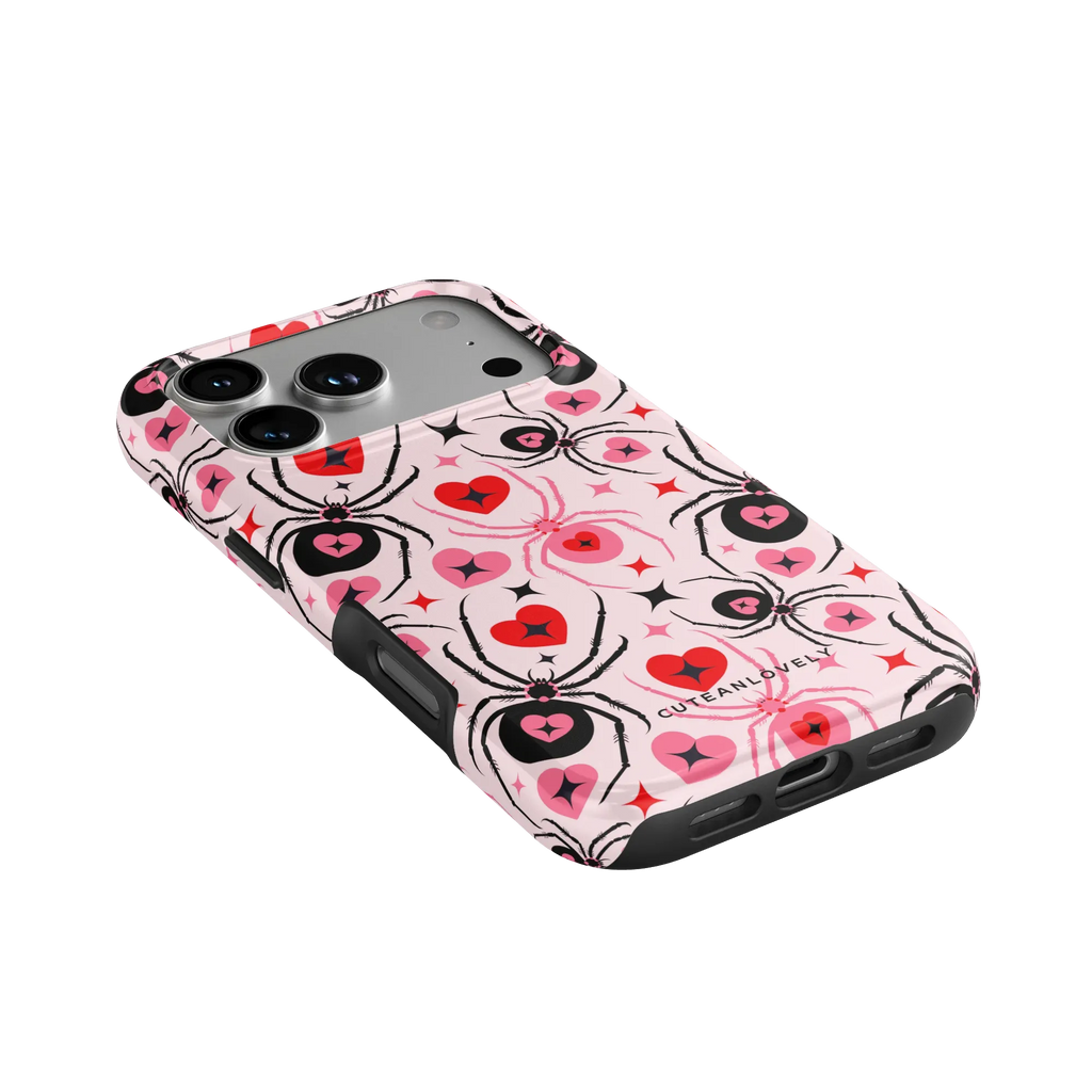 CUTEANLOVELY Lovely Spider MagSafe iPhone Case - iPhone 17 Pro - Angled Back View