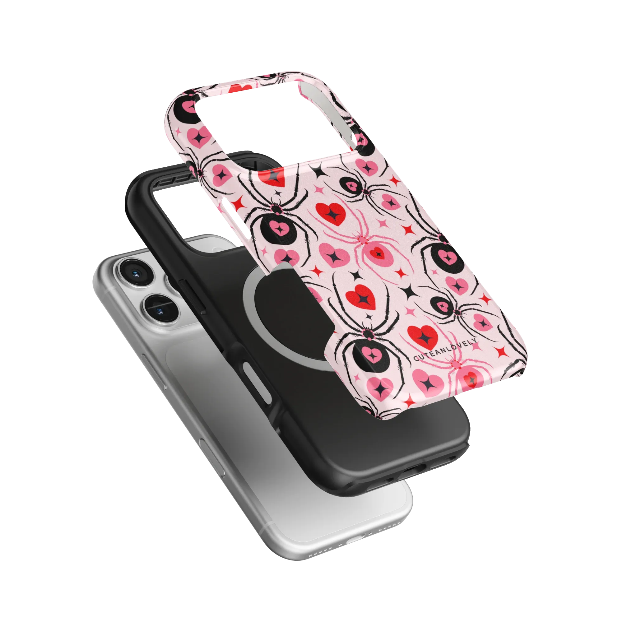 CUTEANLOVELY Lovely Spider MagSafe iPhone Case - iPhone 17 Pro - Dual Layer MagSafe Construction View