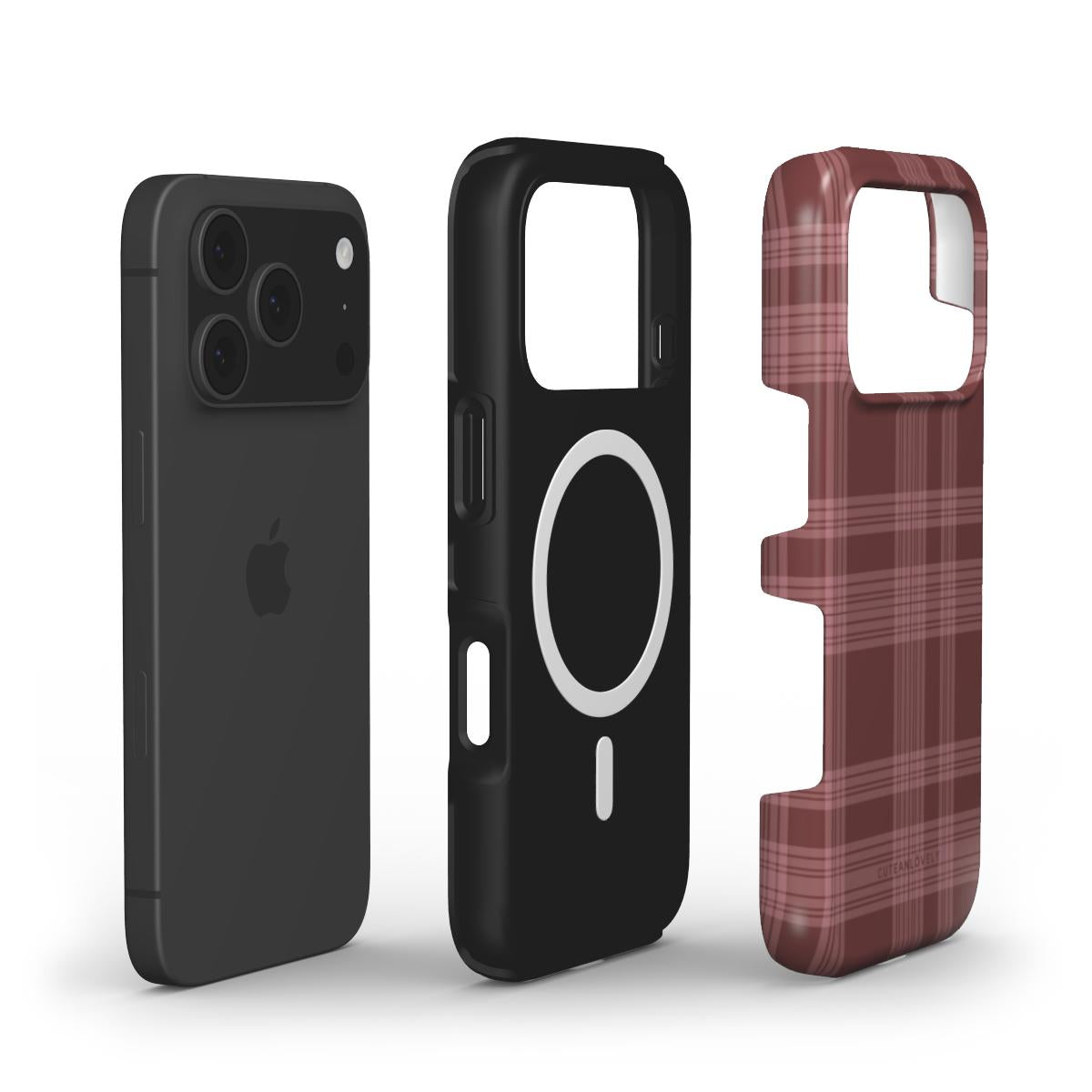 Merlot Plaid MagSafe iPhone Case Secondary image