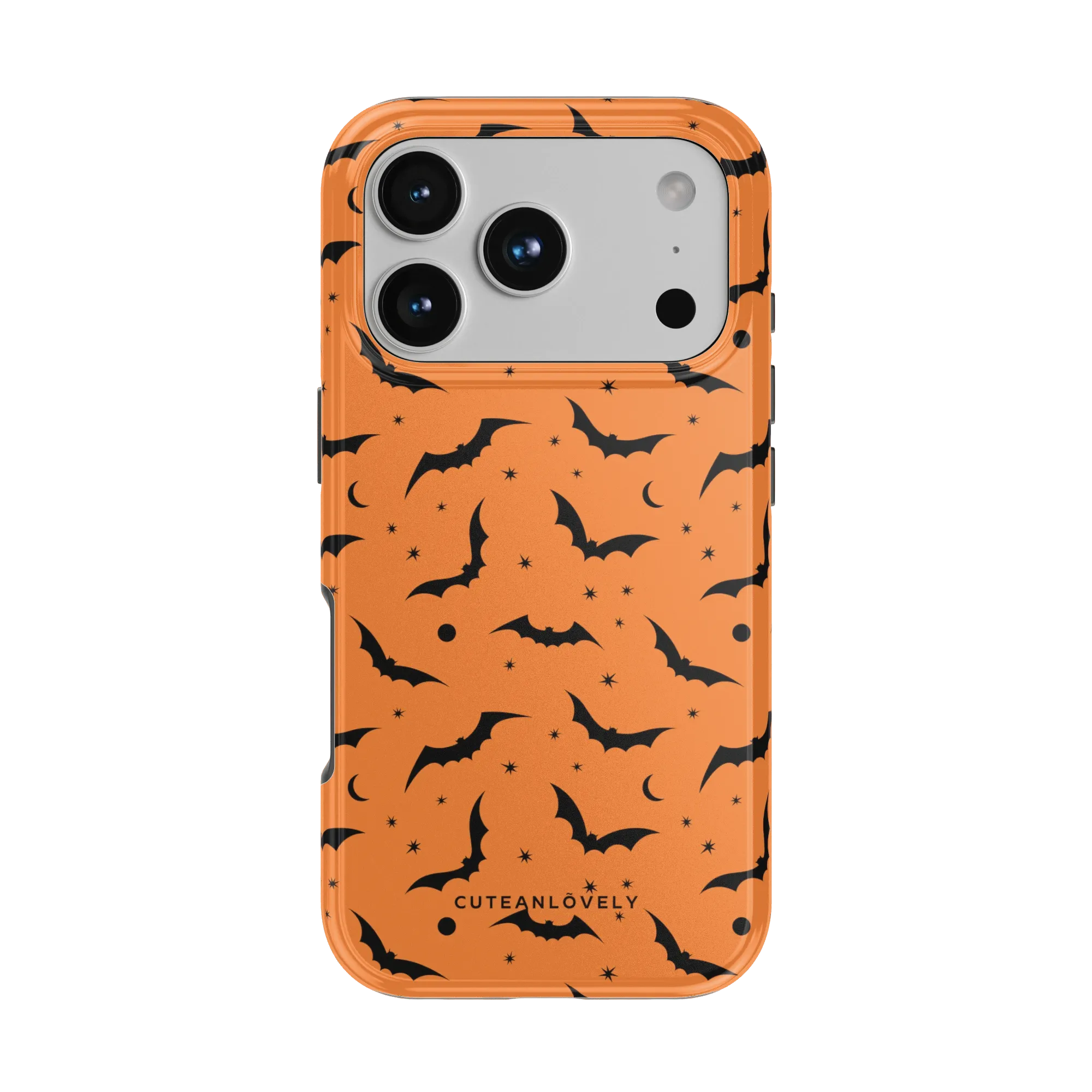 CUTEANLOVELY Orange Bats MagSafe iPhone Case - iPhone 17 Pro - Back View Main image