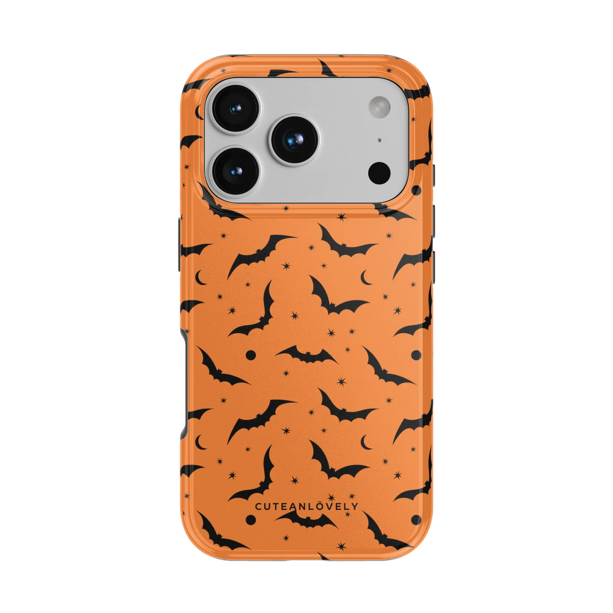 CUTEANLOVELY Orange Bats MagSafe iPhone Case - iPhone 17 Pro - Back View