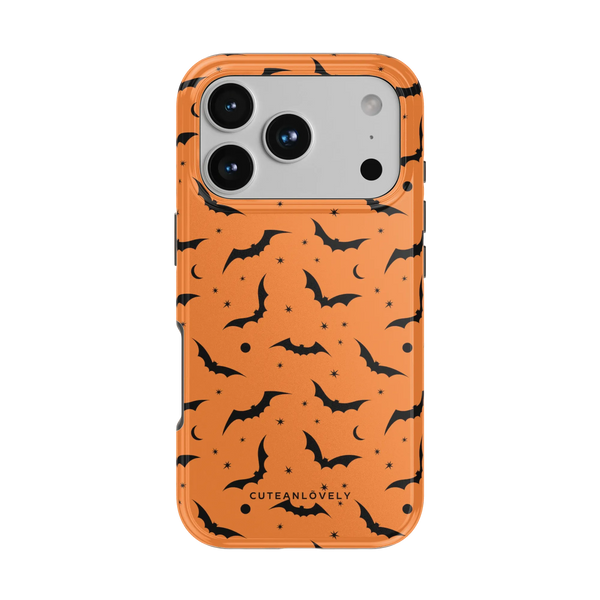 CUTEANLOVELY Orange Bats MagSafe iPhone Case - iPhone 17 Pro - Back View
