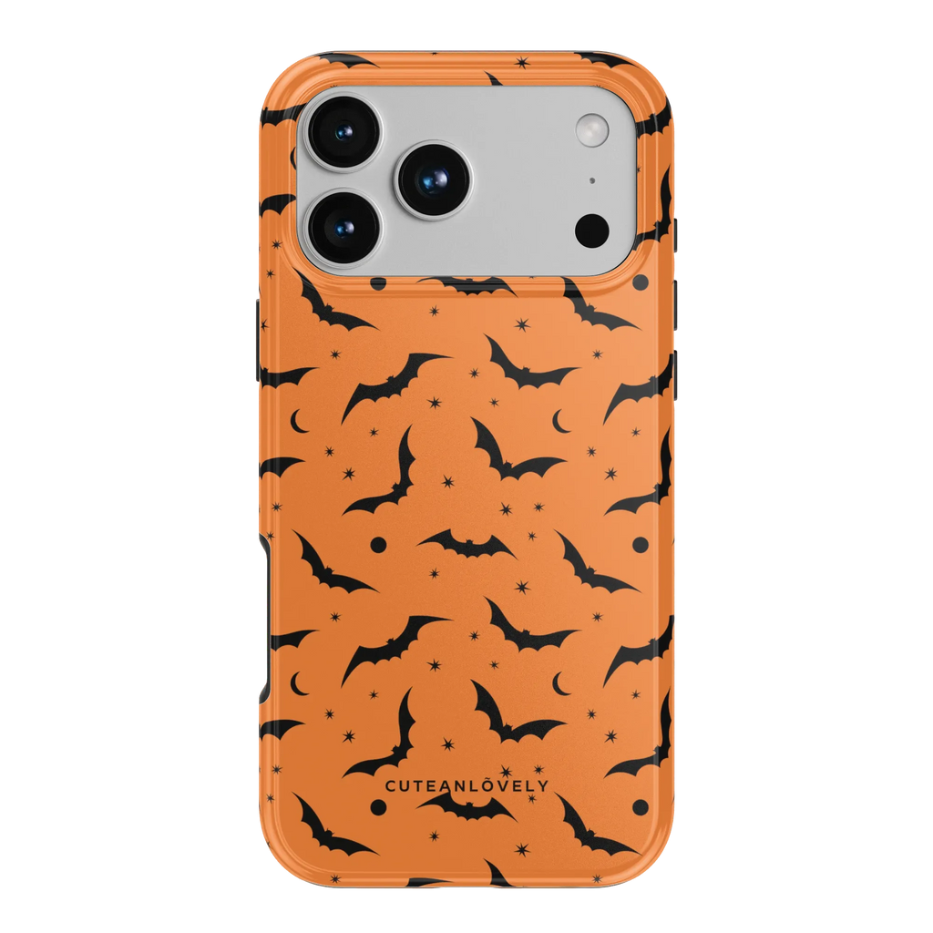 CUTEANLOVELY Orange Bats MagSafe iPhone Case - iPhone 17 Pro Max - Back View