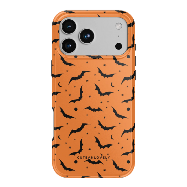 CUTEANLOVELY Orange Bats MagSafe iPhone Case - iPhone 17 Pro Max - Back View
