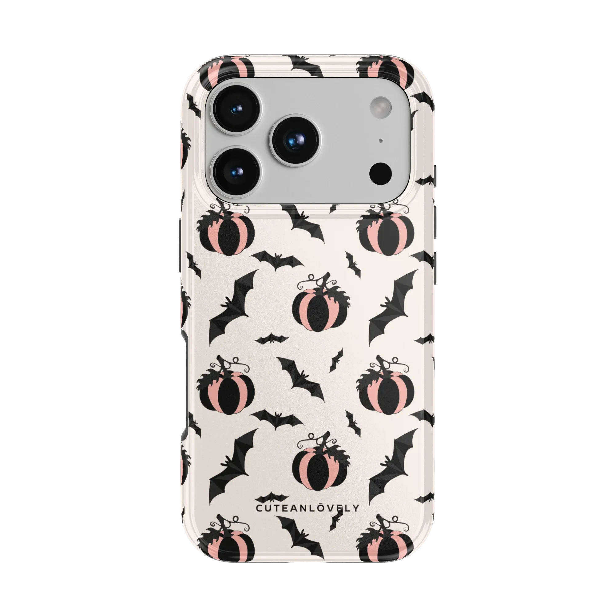 CUTEANLOVELY Pumpkin Bats MagSafe iPhone Case - iPhone 17 Pro - Back View