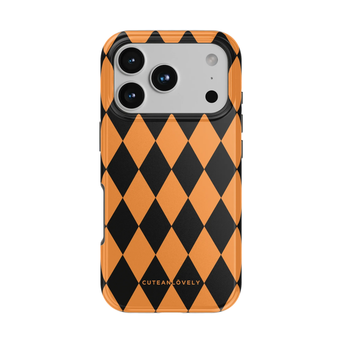 CUTEANLOVELY Pumpkin Checkered MagSafe iPhone Case - iPhone 17 Pro - Back View Main image
