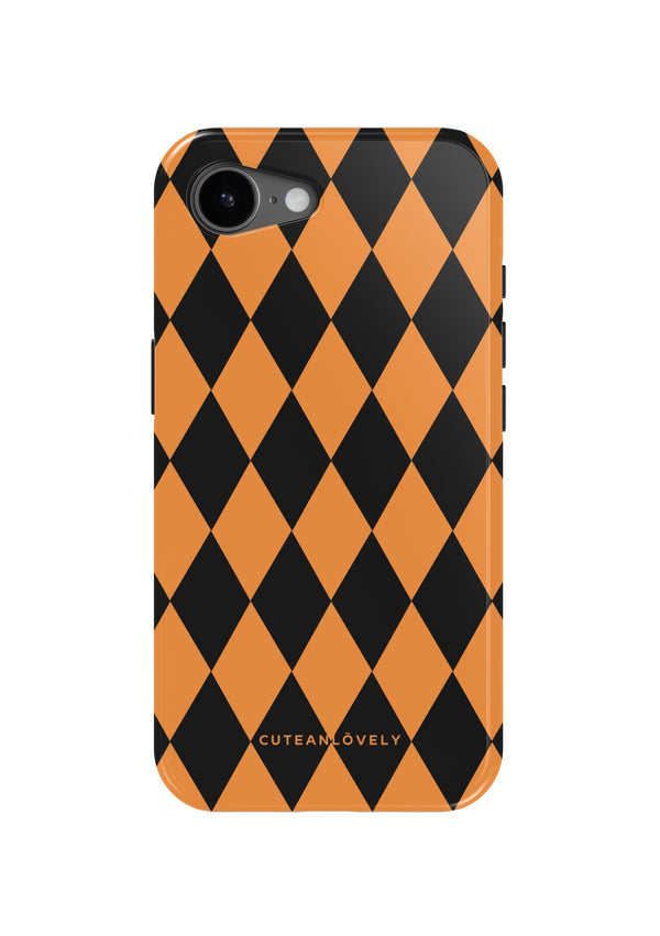 CUTEANLOVELY Pumpkin Checkered MagSafe iPhone Case - iPhone 17e - Back View
