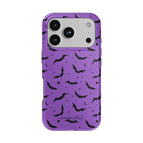 CUTEANLOVELY Purple Bats MagSafe iPhone Case - iPhone 17 Pro - Back View