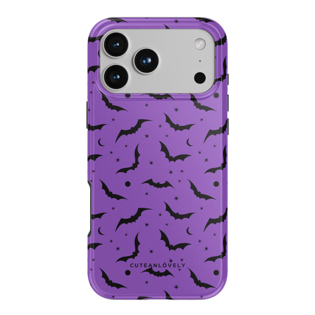 CUTEANLOVELY Purple Bats MagSafe iPhone Case - iPhone 17 Pro Max - Back View
