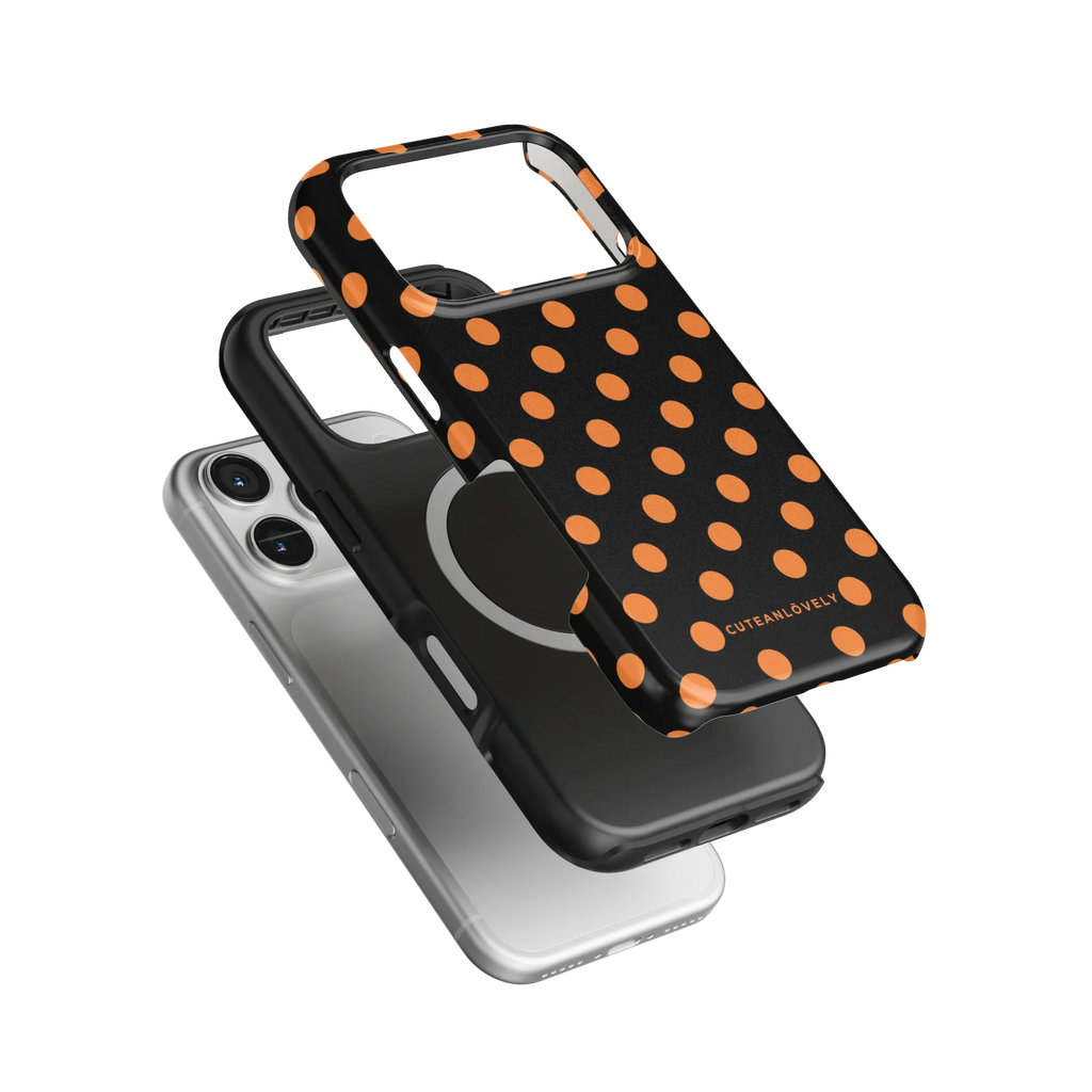 CUTEANLOVELY Spooky Polka Dot MagSafe iPhone Case - iPhone 17 Pro - Dual Layer MagSafe Construction View