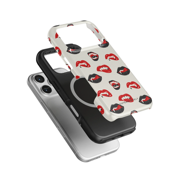 CUTEANLOVELY Vampire Lips MagSafe iPhone Case - iPhone 17 Pro - Angled Back View