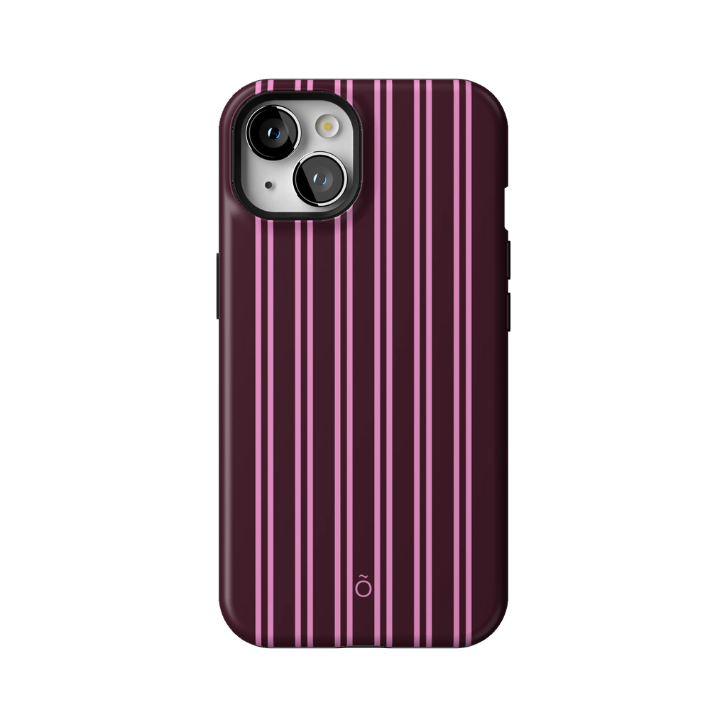 Burgundy Stripe MagSafe iPhone Case