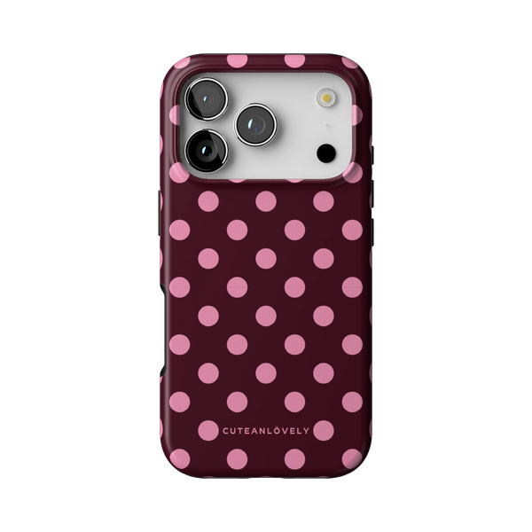 Berry Pink Polka Dot MagSafe iPhone Case