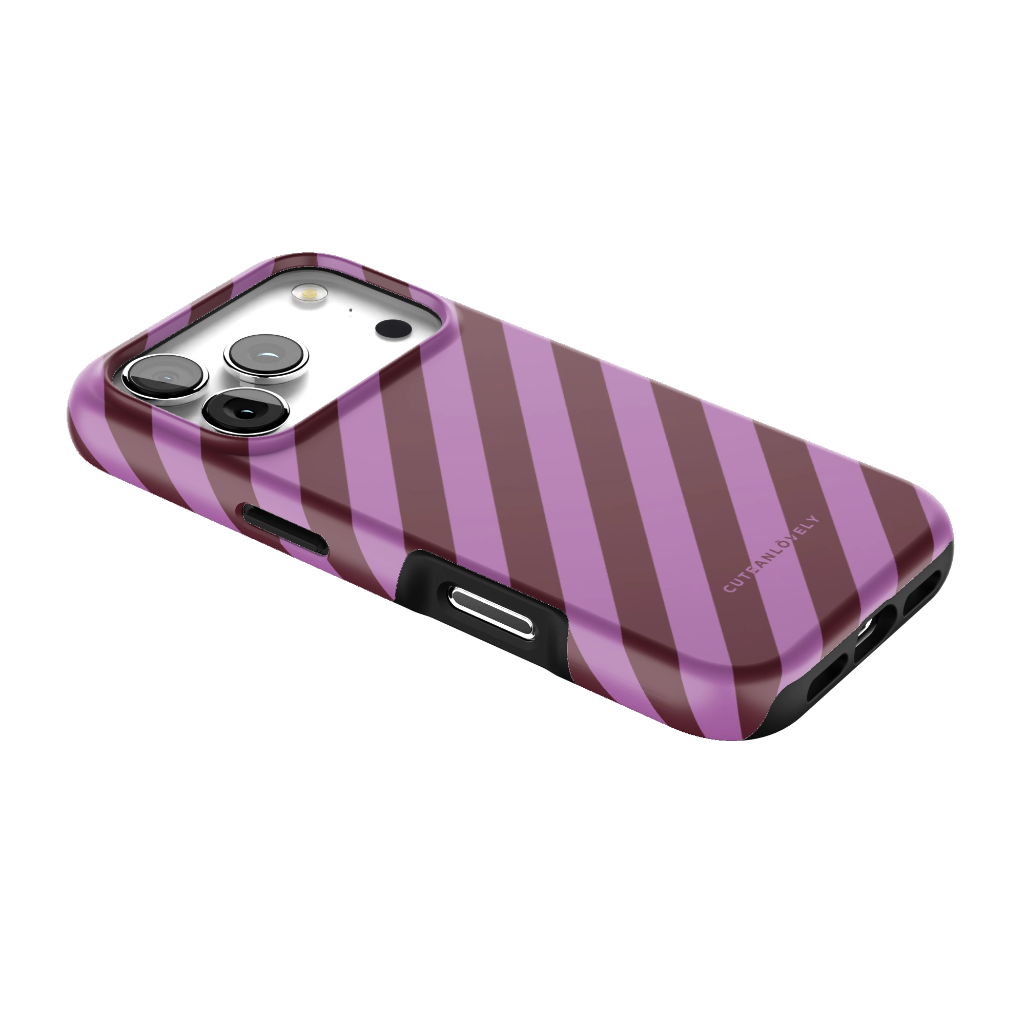 Burgundy Stripe MagSafe iPhone Case Secondary image