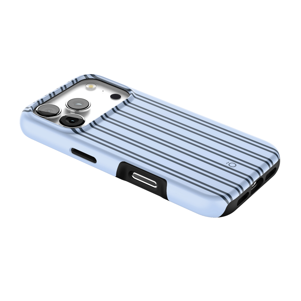 Navy Blue Stripe MagSafe iPhone Case