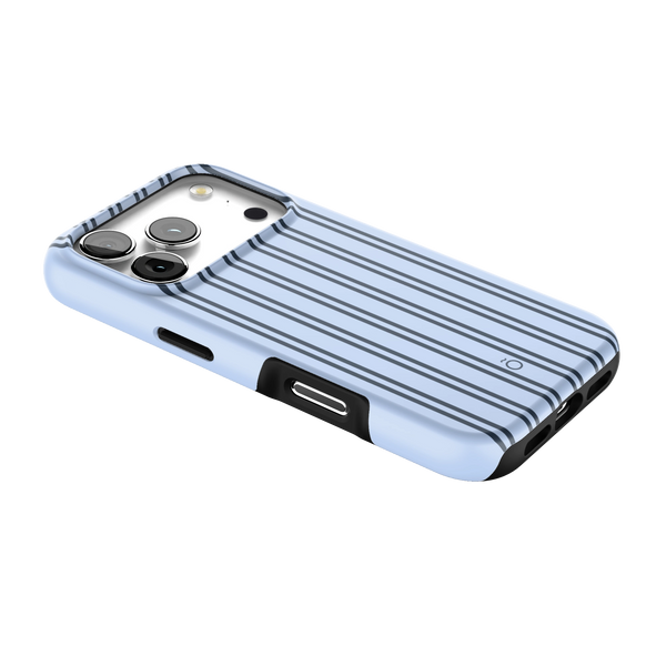 Navy Blue Stripe MagSafe iPhone Case