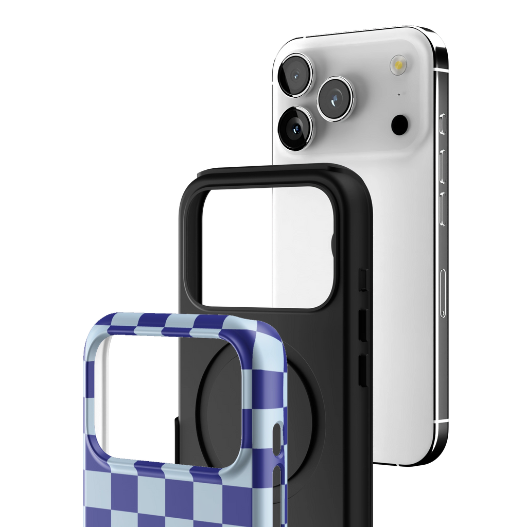 Blue Checkered MagSafe iPhone Case