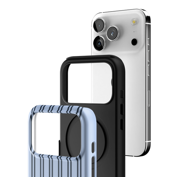 Navy Blue Stripe MagSafe iPhone Case
