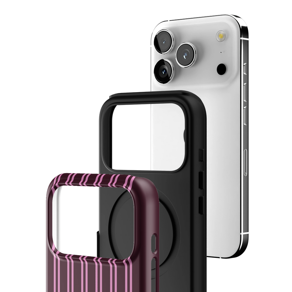 Burgundy Stripe MagSafe iPhone Case