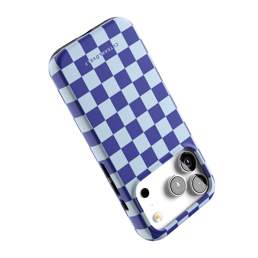 Blue Checkered MagSafe iPhone Case
