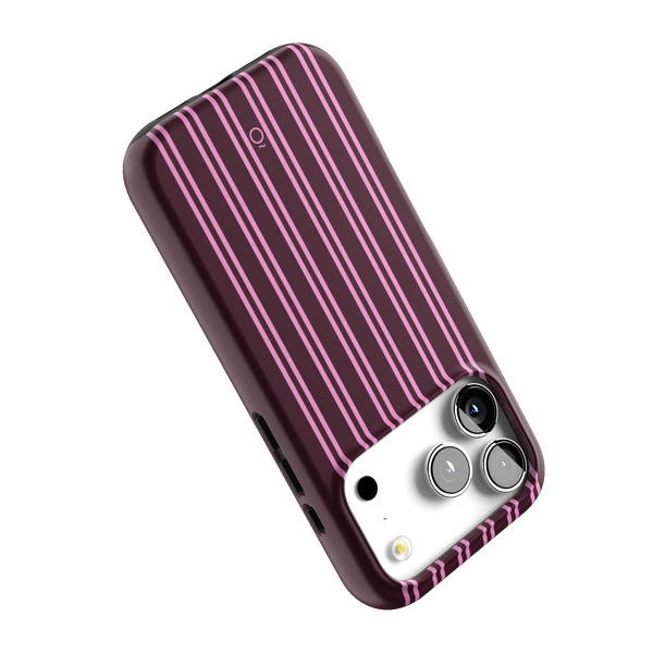 Burgundy Stripe MagSafe iPhone Case