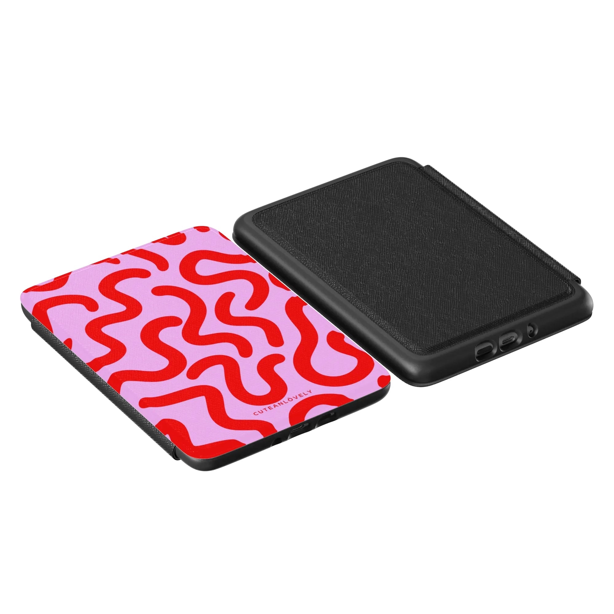 Cherry Squiggle Kindle Case