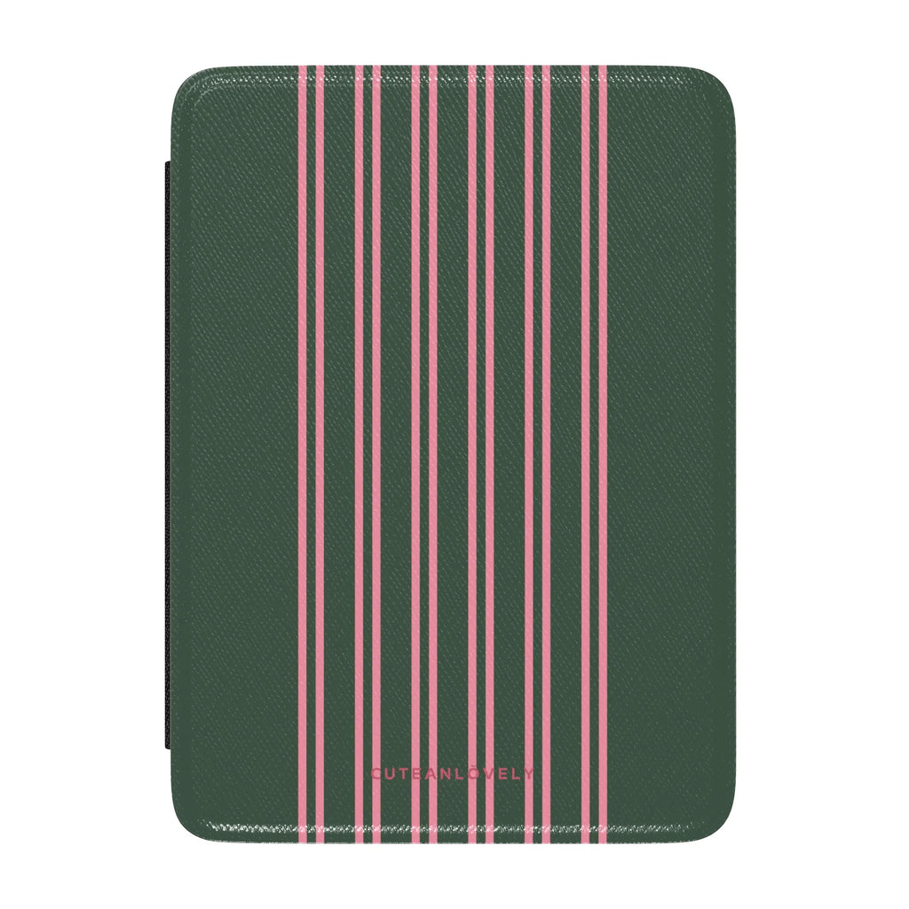 Forest Green Stripe Kindle Case
