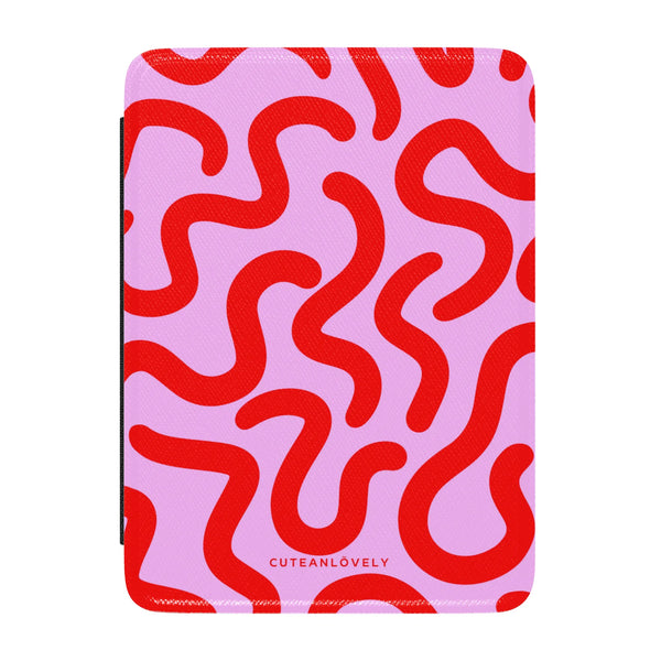 Cherry Squiggle Kindle Case