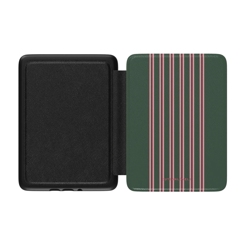 Forest Green Stripe Kindle Case