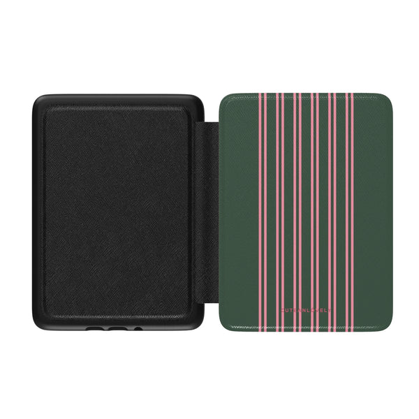 Forest Green Stripe Kindle Case