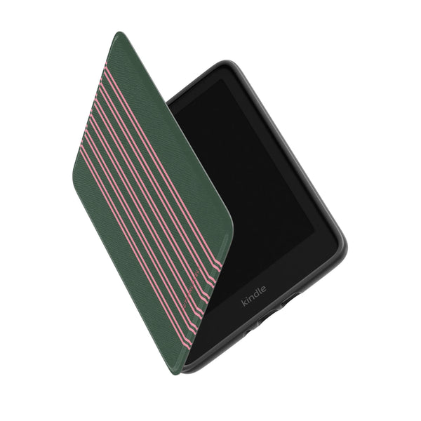 Forest Green Stripe Kindle Case