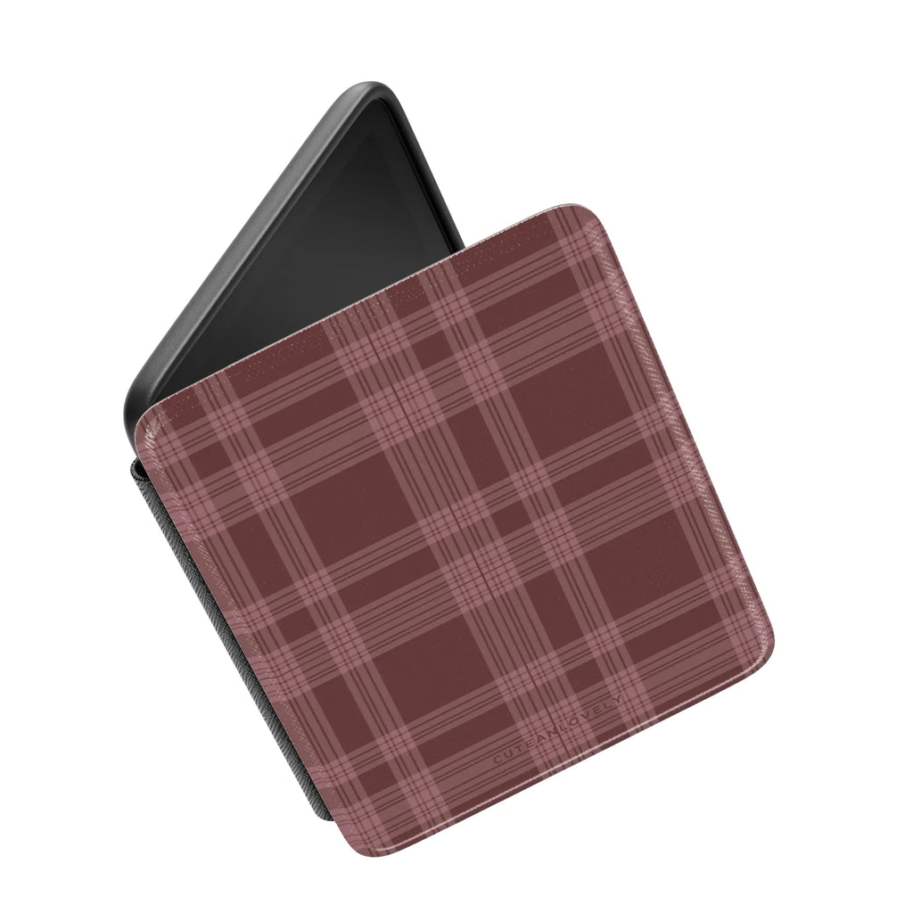 Merlot Plaid Kindle Case