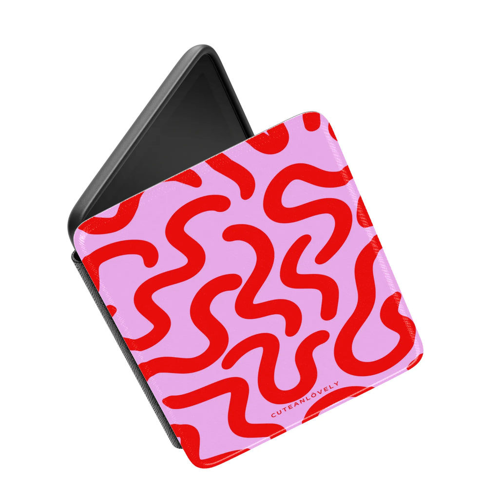 Cherry Squiggle Kindle Case