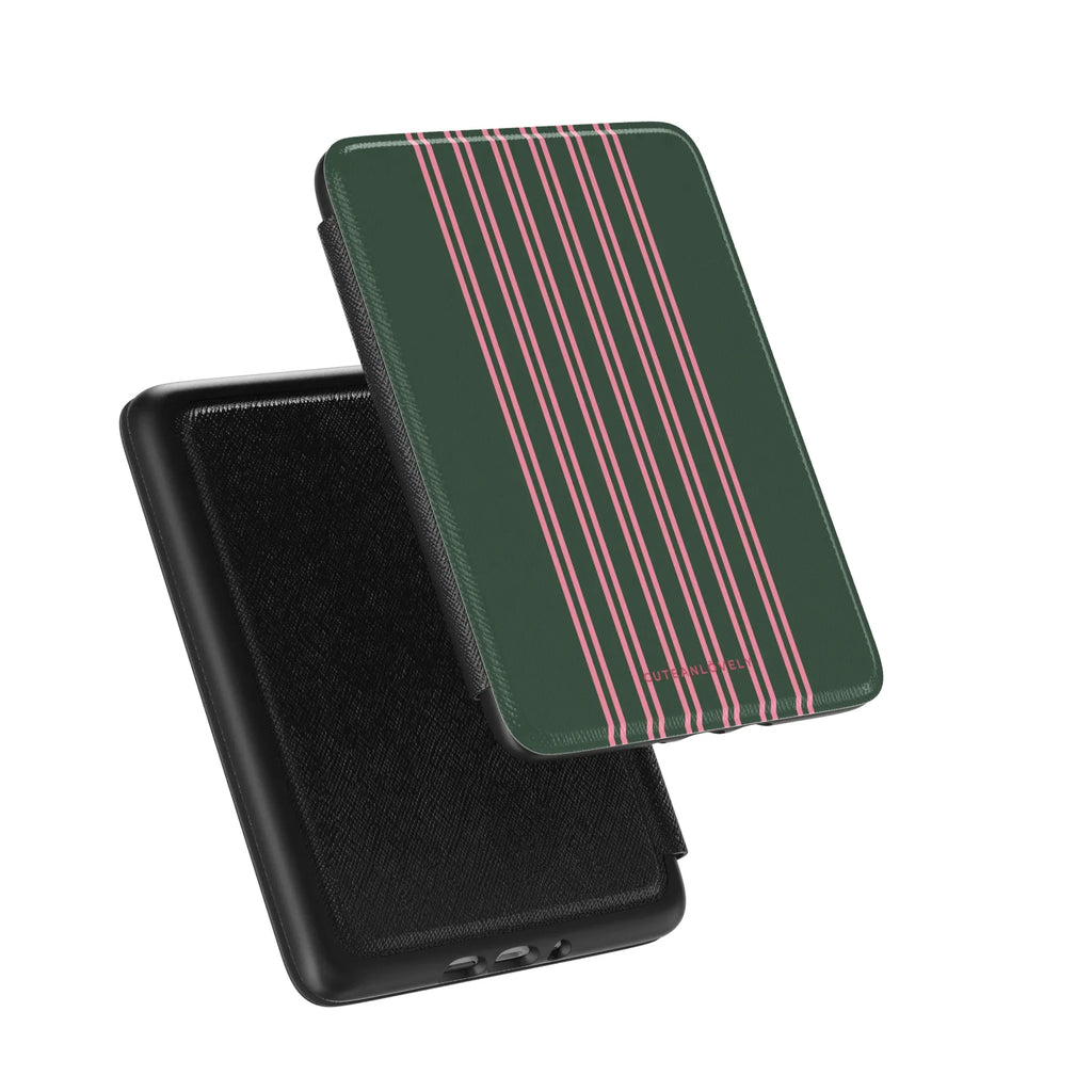 Forest Green Stripe Kindle Case