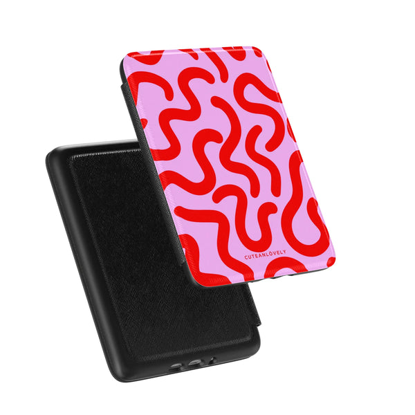 Cherry Squiggle Kindle Case